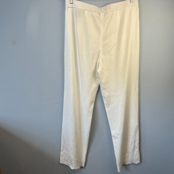 Misook White Nylon Pull-on Pants Size XL Minimalist Contemporary - Picture 6 of 7